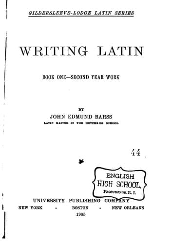 Tapa de Writing Latin