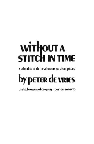 Tapa de Without a stitch in time