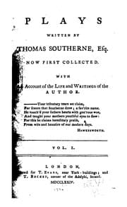 Tapa de Plays written by Thomas Southerne, esq