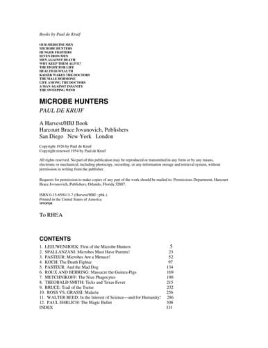 Tapa de Microbe hunters
