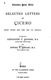 Tapa de Selected Letters of Cicero: With Notes for the Use of Schools