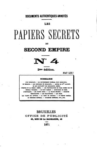 Tapa de Les Papiers secrets du second empire