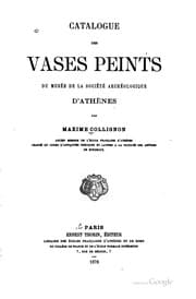 Tapa de Catalogue des vases peints du musée de la société archéologique d'Athènes