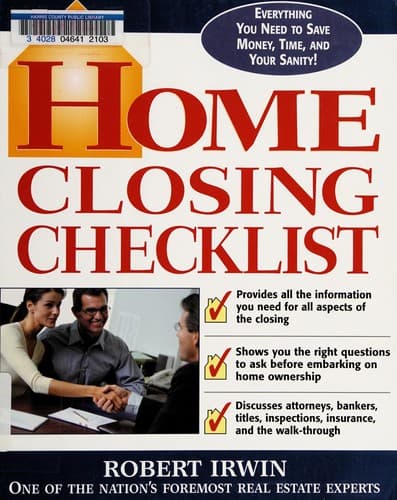 Tapa de Home Closing Checklist