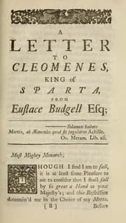 Tapa de A letter to Cleomenes, King of Sparta, from Eustace Budgell