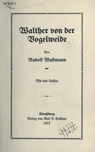 Tapa de Walther von der Vogelweide