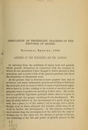 Tapa de Association of Protestant teachers of the province of Quebec, Montreal meeting, 1886