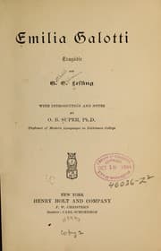 Tapa de Emilia Galotti; tragödie