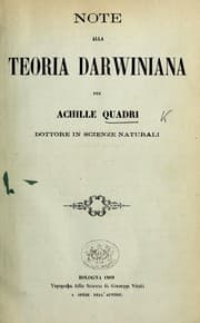 Tapa de Note alla Teoria Darwiniana