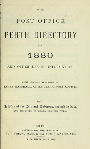 Tapa de The Post Office Perth directory, for ...