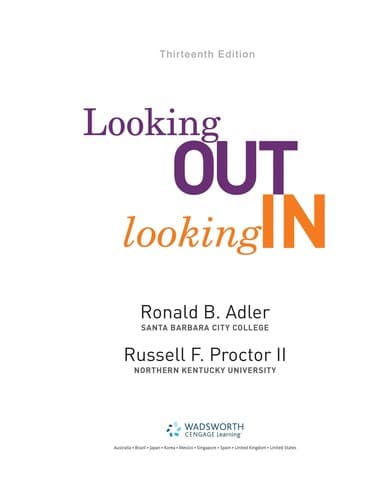 Tapa de Looking out/looking in