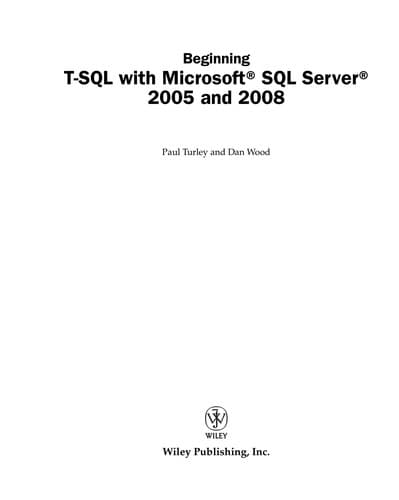 Tapa de Beginning T-SQL with Microsoft SQL Server 2005 and 2008