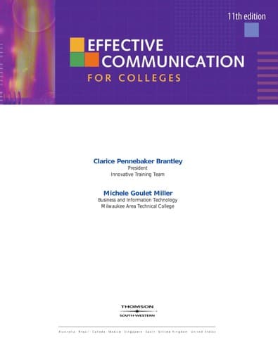 Tapa de Effective communication for colleges