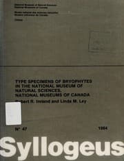 Tapa de Type specimens of bryophytes in the National Museum of Natural Sciences, National Museums of Canada