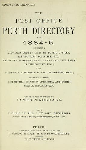 Tapa de The Post Office Perth directory, for ...