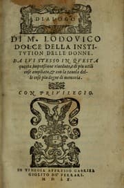 Tapa de Dialogo di M. Lodovico Dolce della institution delle donne