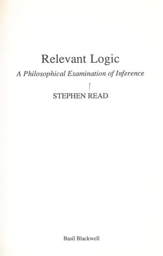 Tapa de Relevant Logic