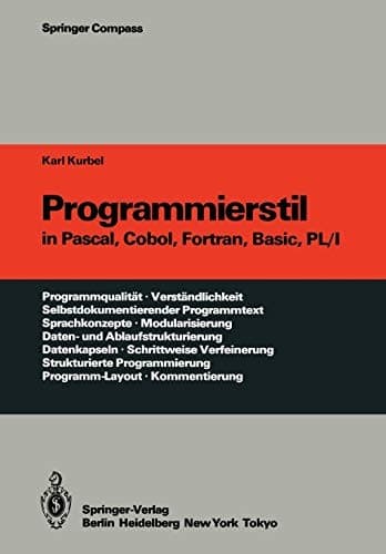 Tapa de Programmierstil in Pascal, Cobol, Fortran, Basic, PL/I