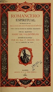 Tapa de Romancero espiritual en gracia de los esclavos del santísimo sacramento para cantar cuando se muestra descubierto