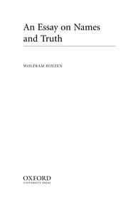 Tapa de An essay on names and truth