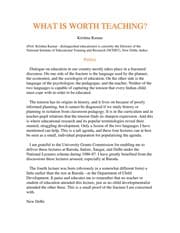 Tapa de What Is Worth Teaching?