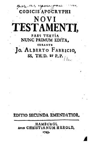 Tapa de Codex Apocryphus Novi Testamenti