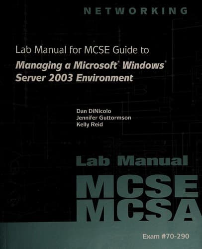 Tapa de Lab manual for MCSE guide to managing a Microsoft Windows Server 2003 environment
