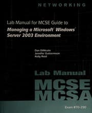 Tapa de Lab manual for MCSE guide to managing a Microsoft Windows Server 2003 environment