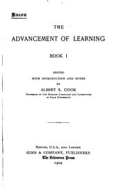 Tapa de The Advancement of Learning, Book I
