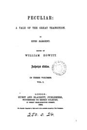Tapa de Peculiar. Ed. by W. Howitt. Authorized ed
