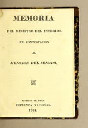 Tapa de Memoria del Ministro del Interior en contestacion al mensaje del Senado