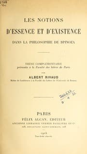 Tapa de Les notions d'essence et d'existence dans la philosophie de Spinoza