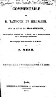 Tapa de Commentaire de Rabbi Tan'Houm de Jérusalem