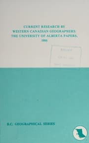 Tapa de Current research by Western Canadian geographers