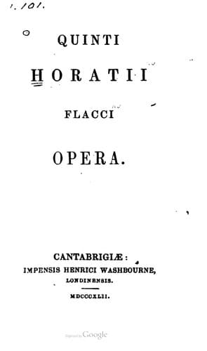 Tapa de Quinti Horatii Flacci opera
