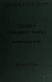 Tapa de Horace, Odes and epodes