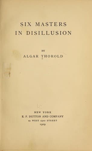 Tapa de Six masters in disillusion