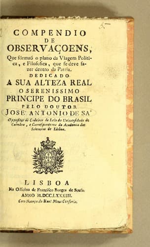 Tapa de Compendio de observaçoens