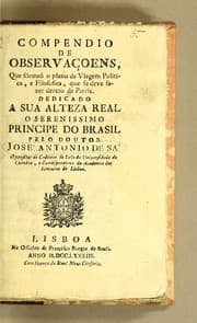 Tapa de Compendio de observaçoens