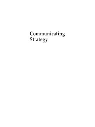 Tapa de Communicating strategy