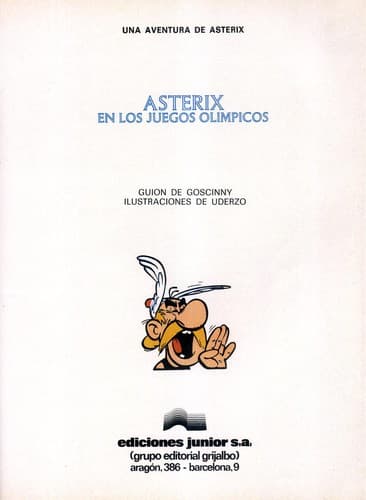 Tapa de Asterix en los Juegos Olimpicos