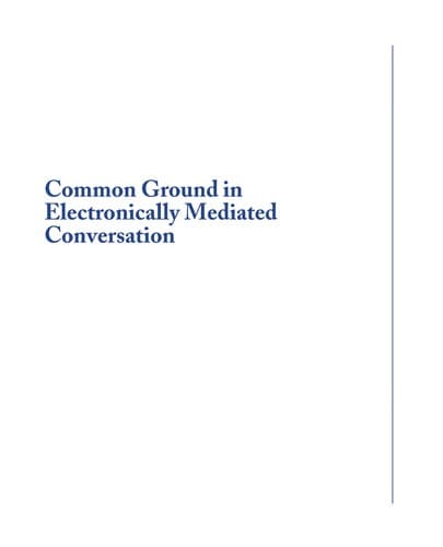 Tapa de Common ground in electronically mediated conversation