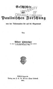 Tapa de Geschichte der Paulinischen Forschung von der Reformation bis auf die Gegenwart