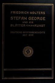Tapa de Stefan George und de Bla tter für die kunst
