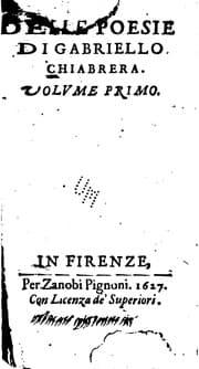 Tapa de Delle poesie di Gabriello Chiabrera: Volume primo [-quarto.]