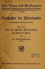 Tapa de Die griechische Philosophie von Thales bis Platon