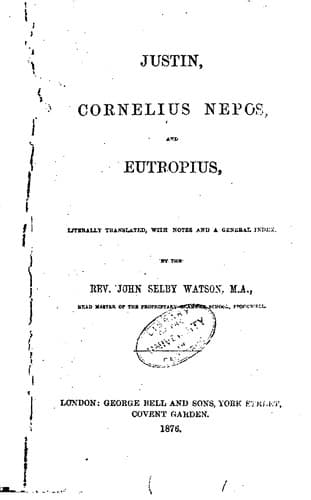 Tapa de Justin, Cornelius Nepos, and Eutropius
