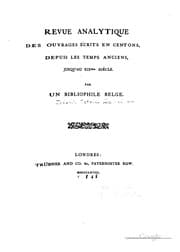 Tapa de Revue analytique des ouvrages écrits en centons: depuis les temps anciens ..