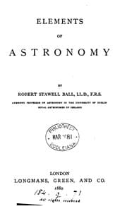 Tapa de Elements of Astronomy