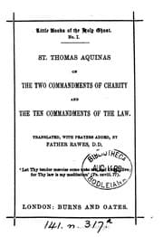 Tapa de St. Thomas Aquinas On The Two Commandments Of Charity And The Ten Commandments Of The Law